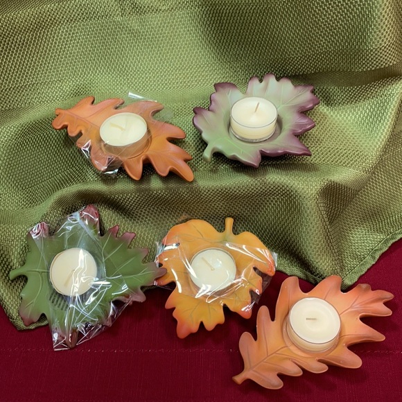 PARTYLITE -5- LEAF TEALIGHT HOLDERS